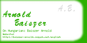 arnold baiszer business card